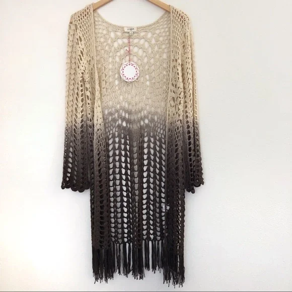 Umgee Ombre Knit Cardigan - Cream and gray - Picture 2 of 8